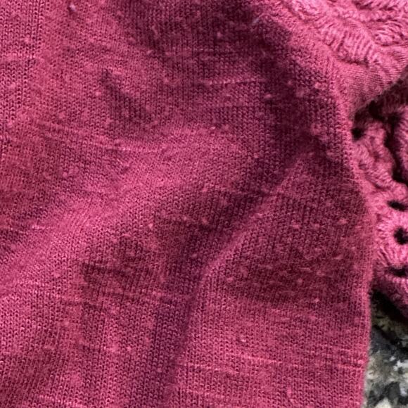 Knox Rose Peasant Blouse XL Mauve Eyelet Lace Scallop Short Sleeve Boho PILLING - Picture 4 of 9